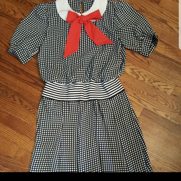 Vintage Periwinkle Polka Dot Dress - Picture 11 of 11